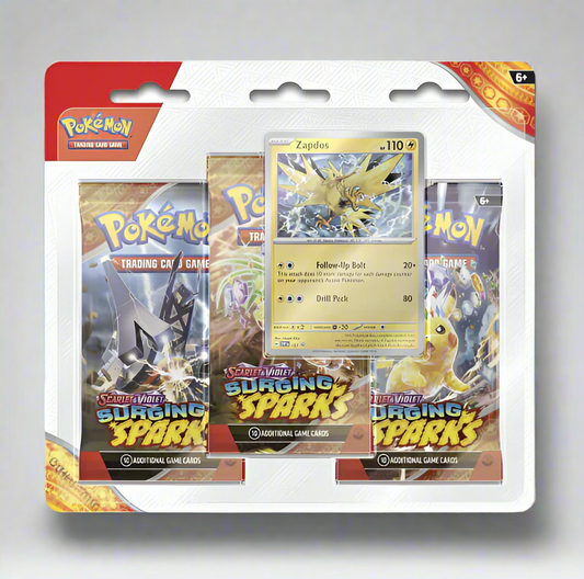 Pokémon - Surging Sparks 3 Pack Blisters [Zapdos]